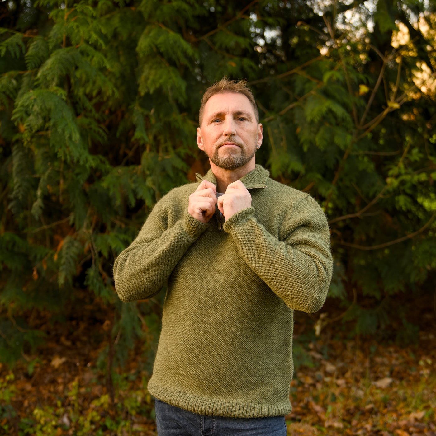 British Wool Quarter Zip - Brunel - Dark Apple