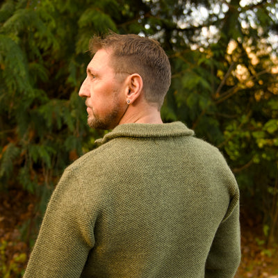 British Wool Quarter Zip - Brunel - Dark Apple