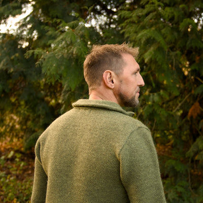 British Wool Quarter Zip - Brunel - Dark Apple