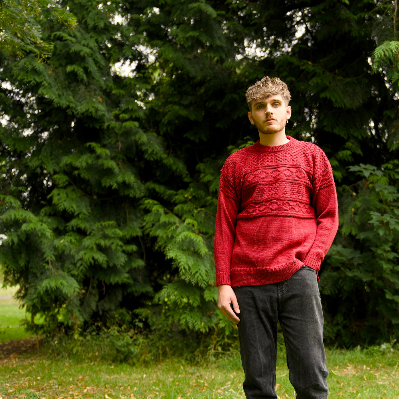 British Wool Guernsey Jumper - Bordeaux