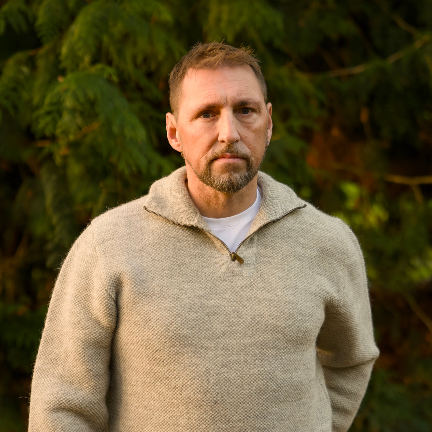 British Wool Quarter Zip - Brunel - Light Grey