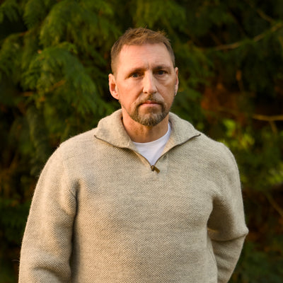 British Wool Quarter Zip - Brunel - Light Grey