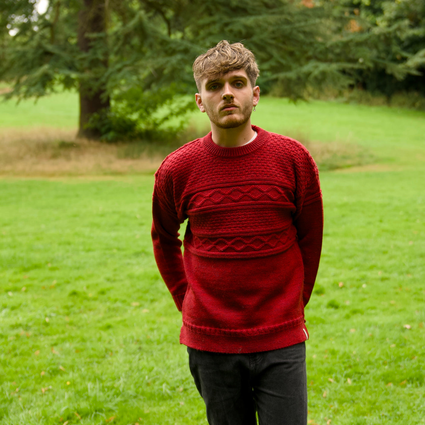 British Wool Guernsey Jumper - Bordeaux