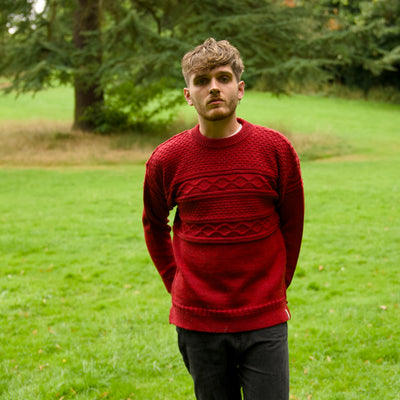 British Wool Guernsey Jumper - Bordeaux