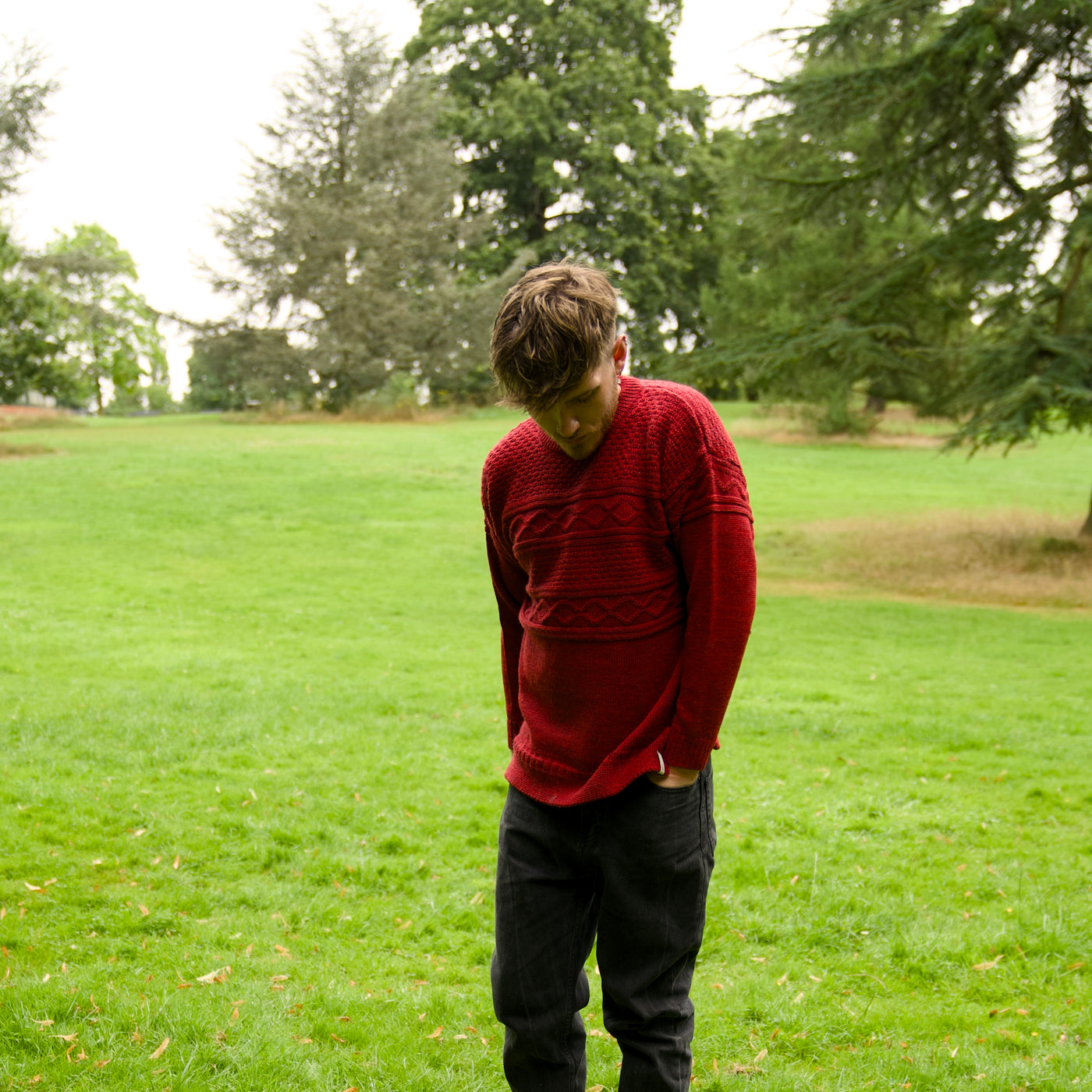 British Wool Guernsey Jumper - Bordeaux