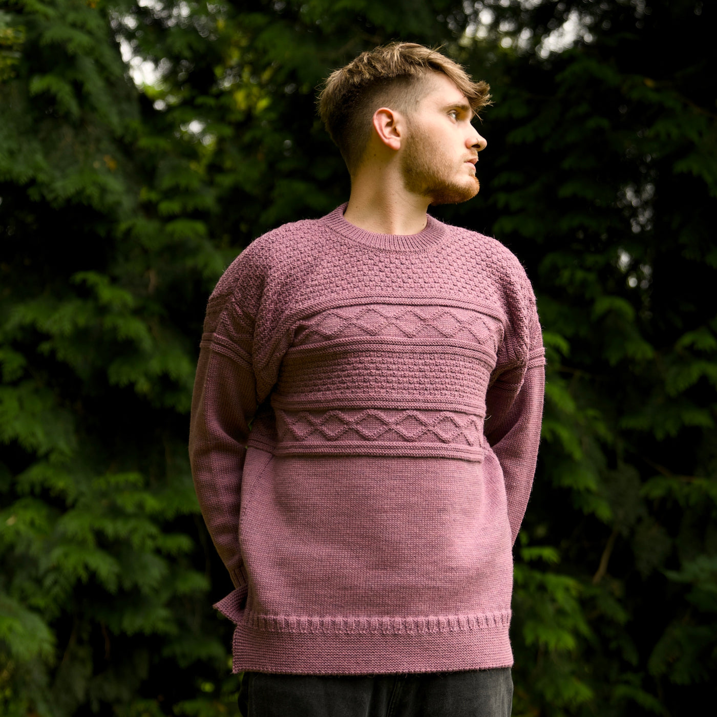 British Wool Guernsey Jumper - Blush