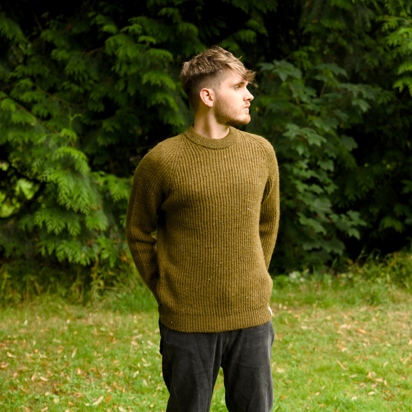 British Wool Seamless - Hawking - Khaki Nepp