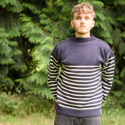 British Wool - Bretton Stripe Guernsey - Navy