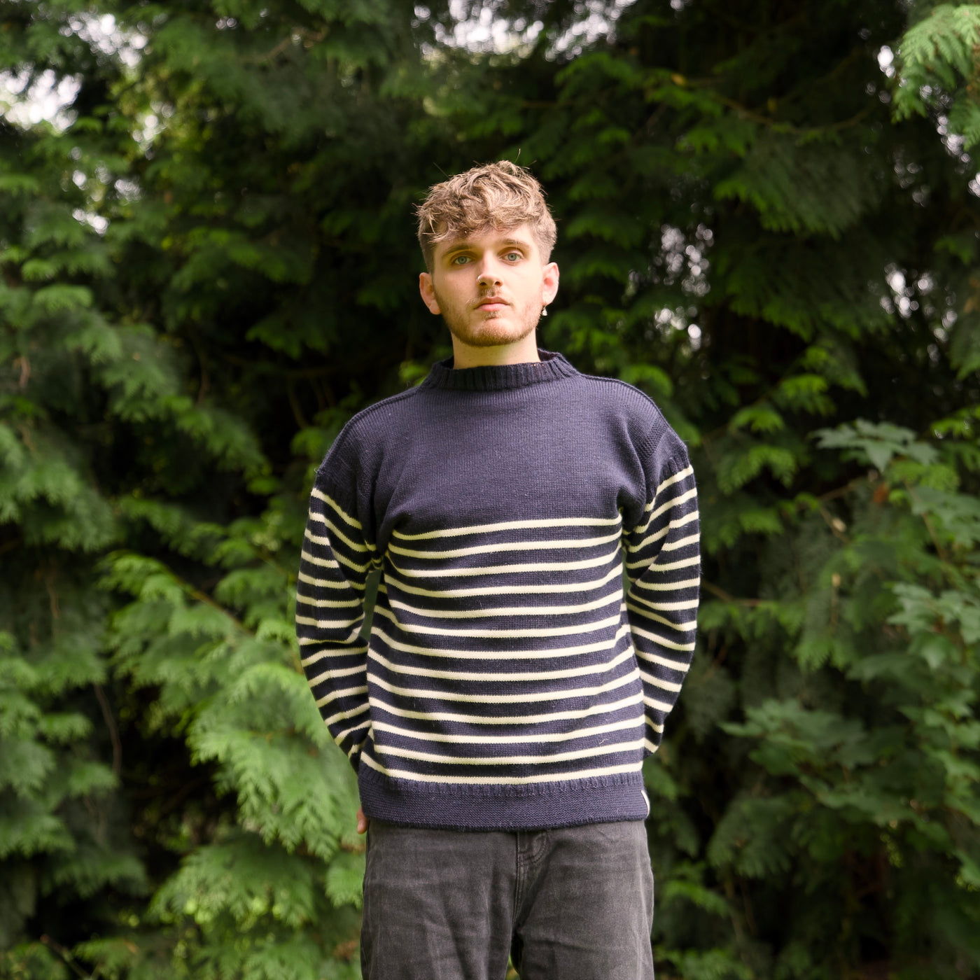 British Wool - Bretton Stripe Guernsey - Navy