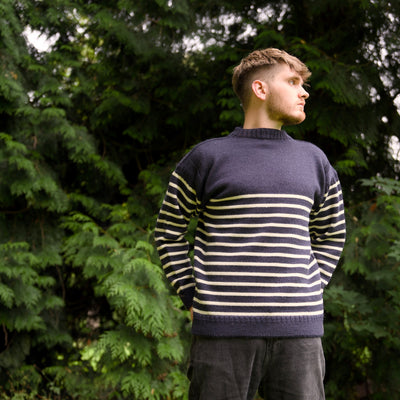 British Wool - Bretton Stripe Guernsey - Navy