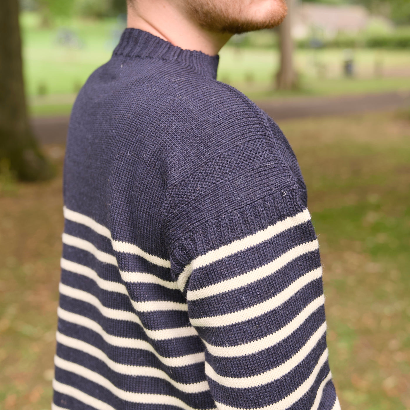 British Wool - Bretton Stripe Guernsey - Navy