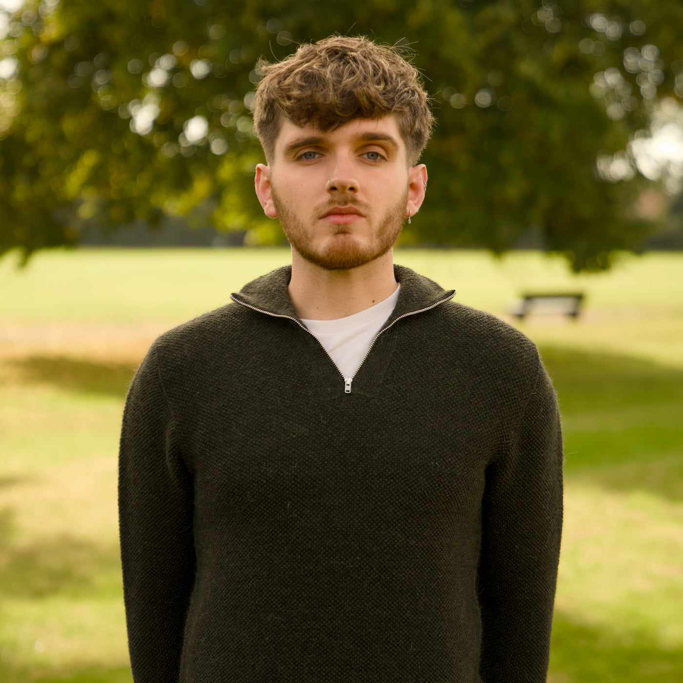 British Wool Quarter Zip - Brunel - Moss