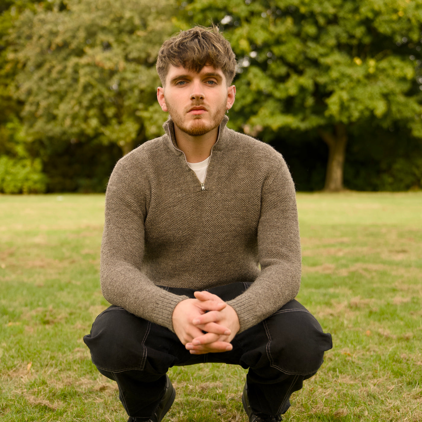 British Wool Quarter Zip - Brunel - Mid Grey