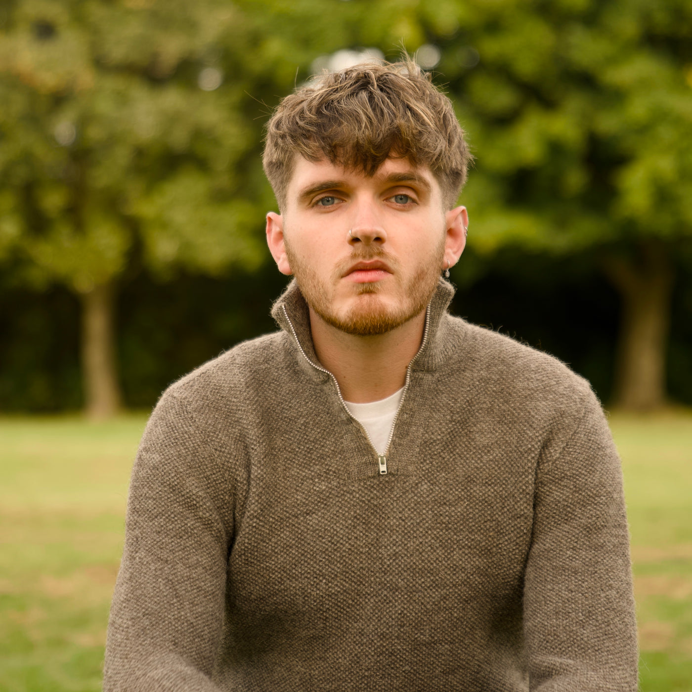 British Wool Quarter Zip - Brunel - Mid Grey