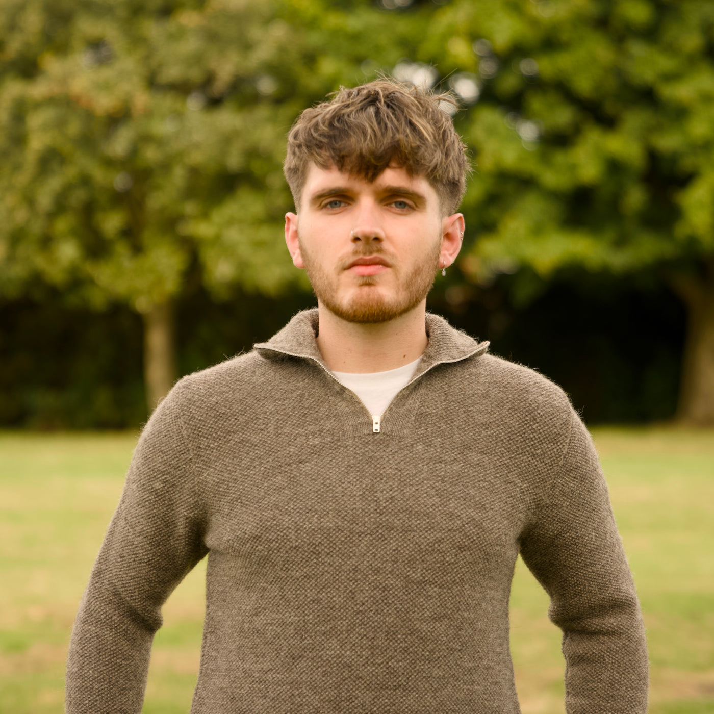 British Wool Quarter Zip - Brunel - Mid Grey