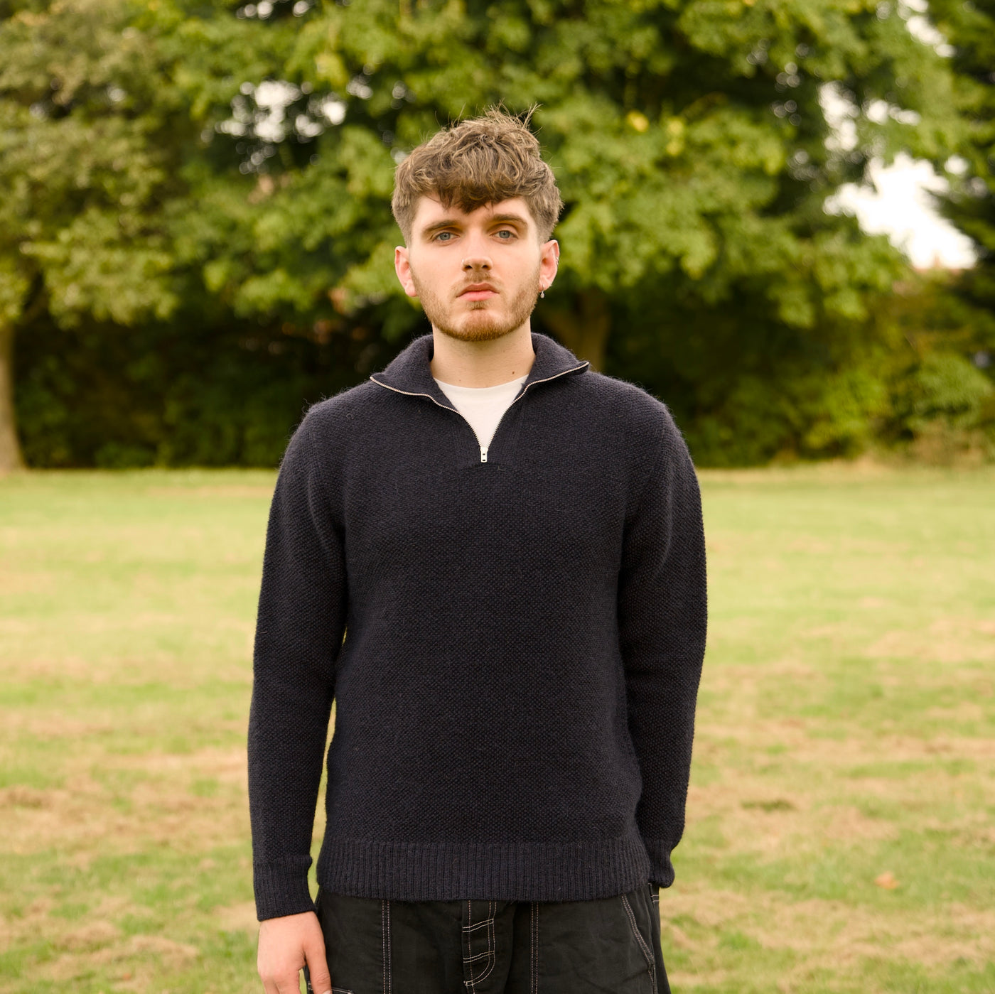 British Wool Quarter Zip - Brunel - Navy