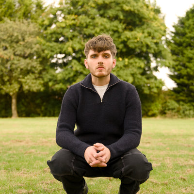 British Wool Quarter Zip - Brunel - Navy