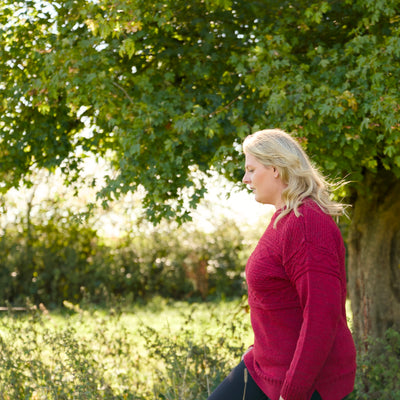 British Wool Guernsey Jumper - Bordeaux