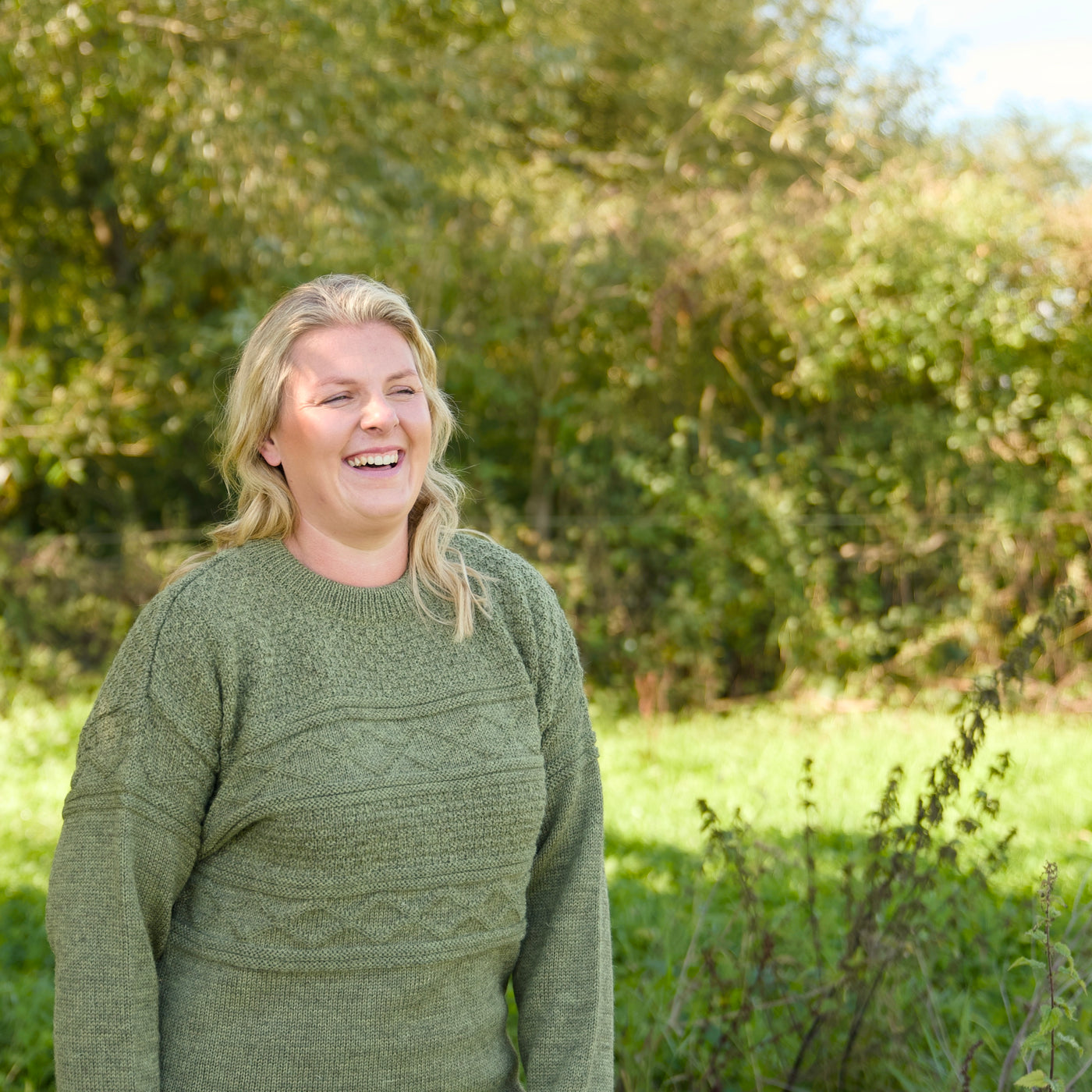 British Wool Guernsey Jumper - Dark Apple