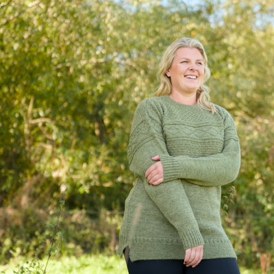 British Wool Guernsey Jumper - Dark Apple