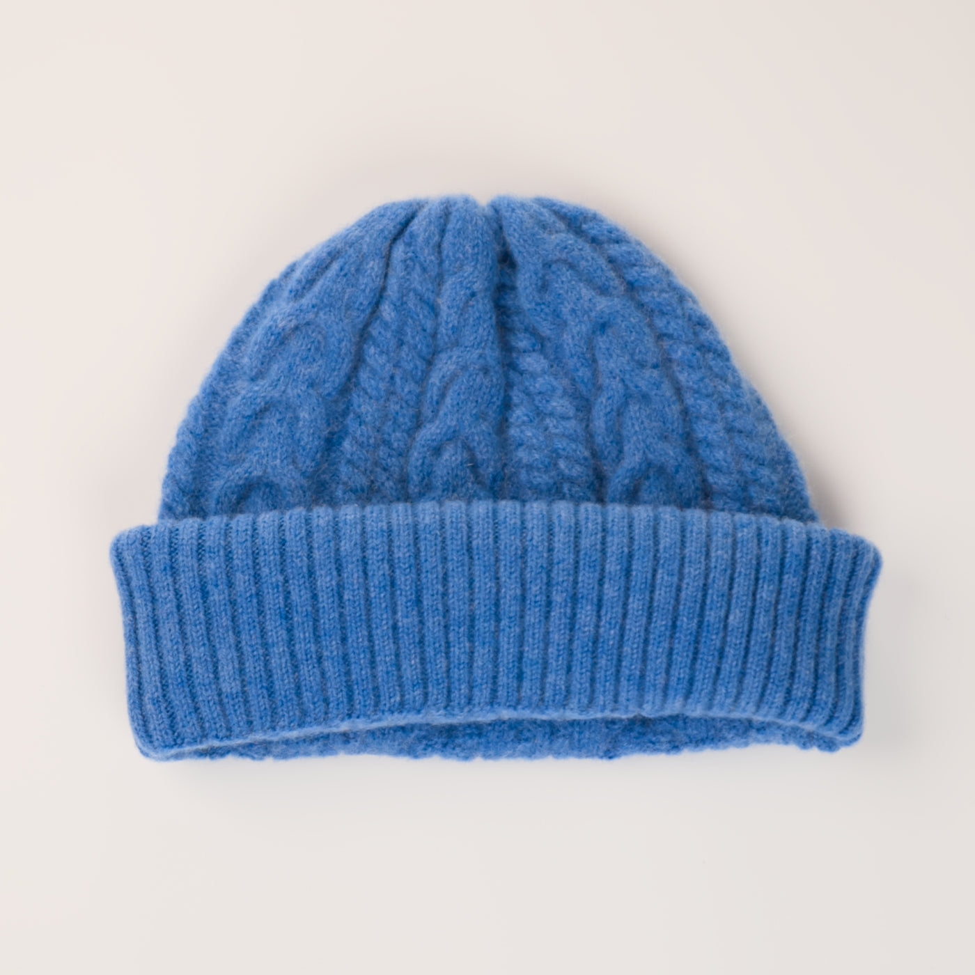 Felted Merino Wool Beanie - Blue