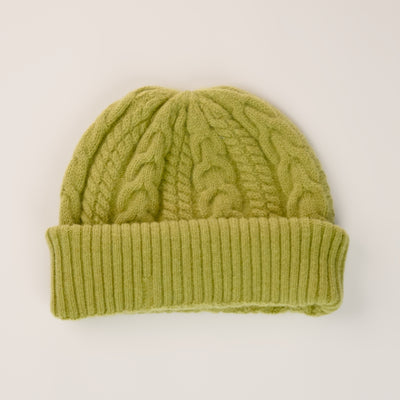 Felted Merino Wool Beanie - Lime