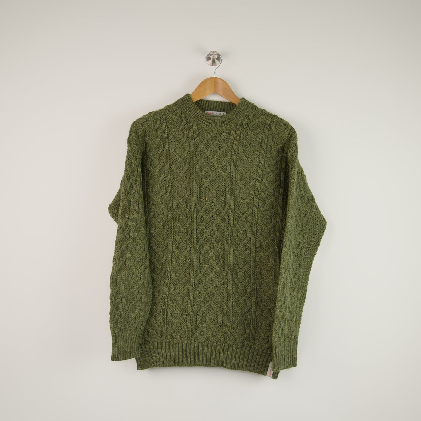 British Wool Aran Cable Jumper - Dark Apple