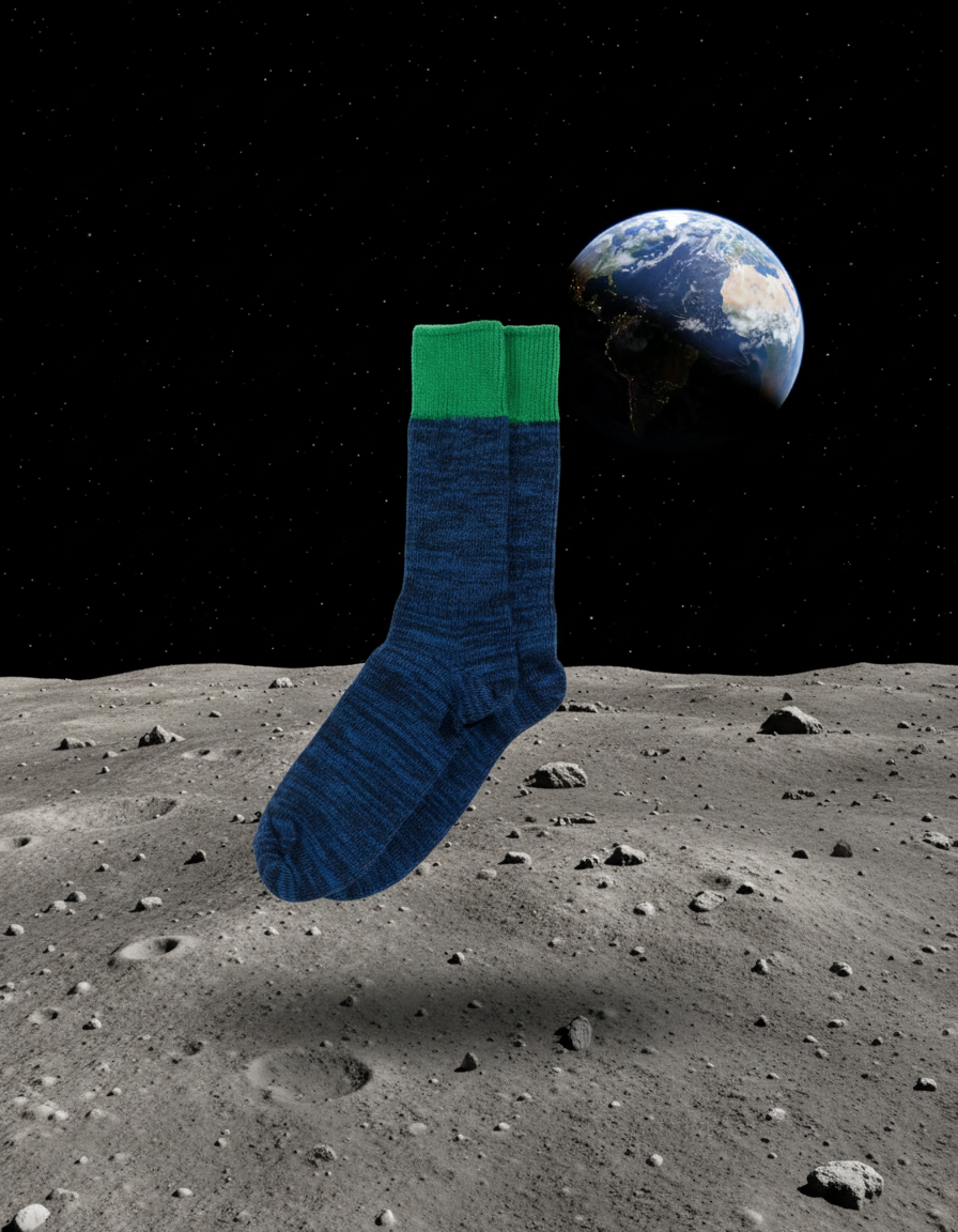 Recycled Cotton - Socks - Navy / Green