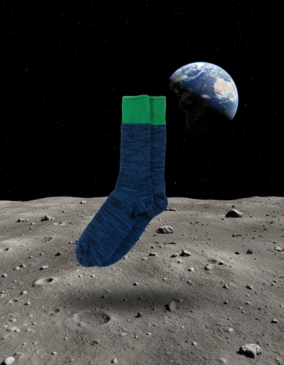 Recycled Cotton - Socks - Navy / Green