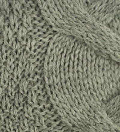 British Wool Chunky Cable Cowl Neck Jumper - Grey