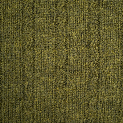 Merino Wool Cable Sleeveless Jumper - Green Melange