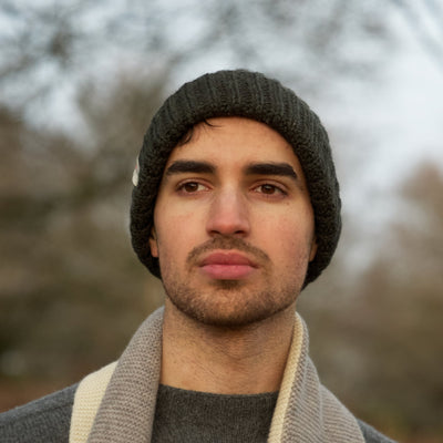 British Wool Beanie - Moss