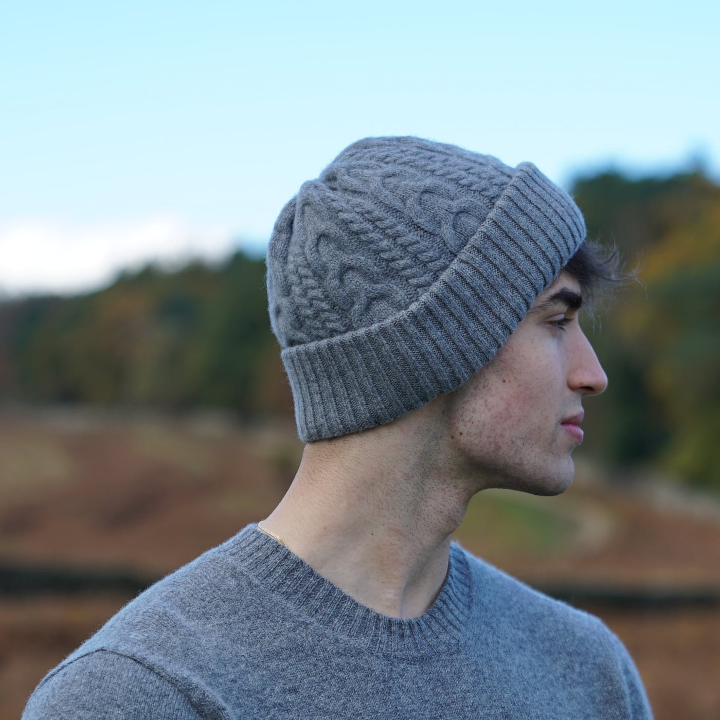 Felted Merino Wool Beanie - Pearl Grey