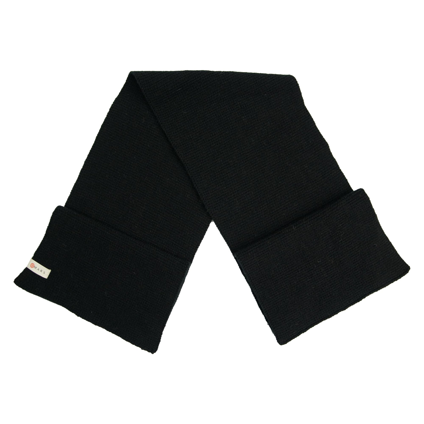 Lambswool Purl Scarf - Solid - Black – Mars Knitwear