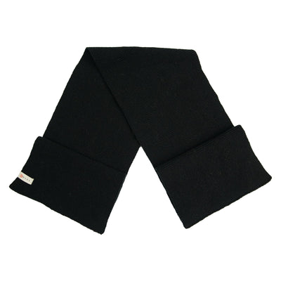 Lambswool Purl Scarf - Solid - Black
