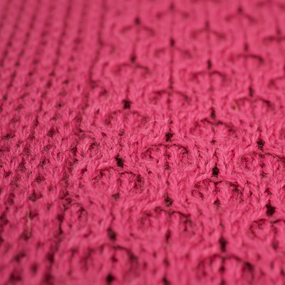 British Wool Long Honeycomb Scarf - Pink