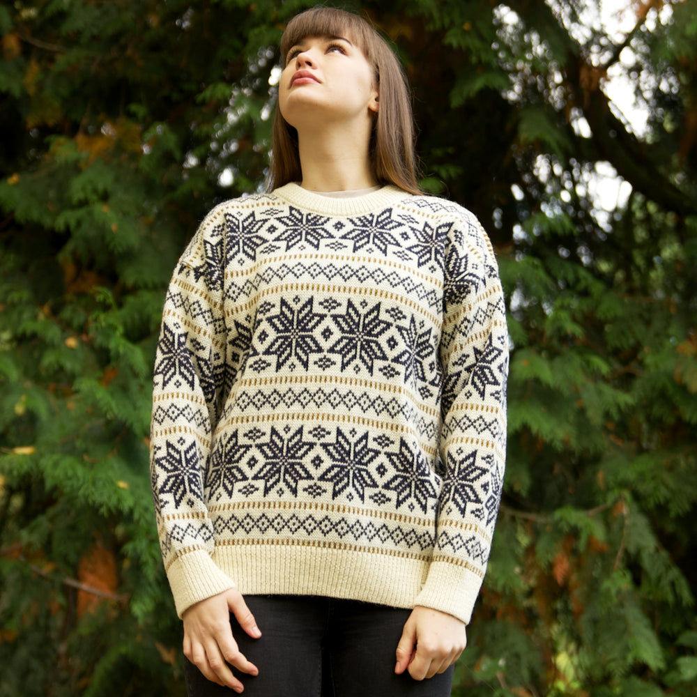 Blauer Rauch | Guernsey-Pullover Aus Reiner Wolle | DE
