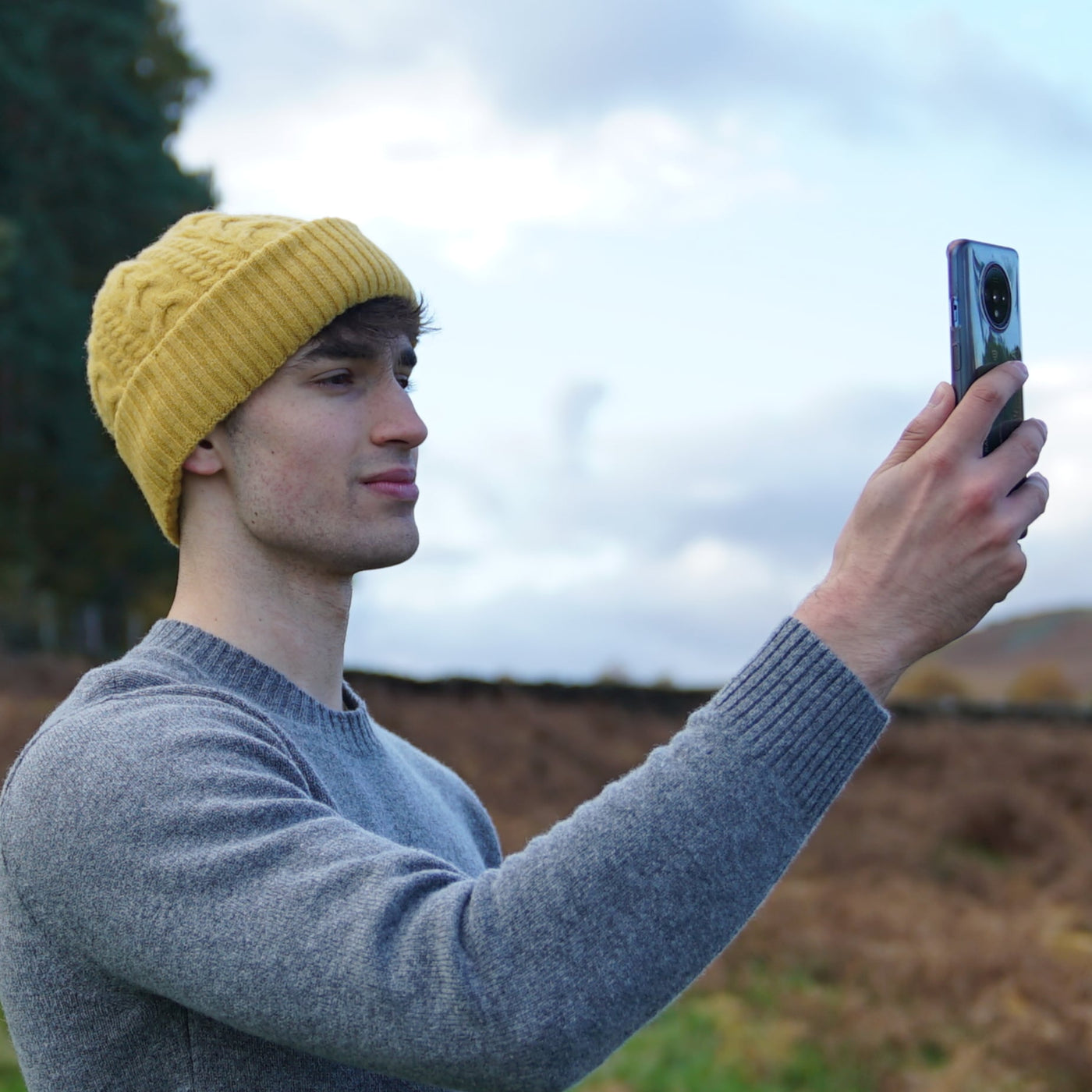 Felted Merino Wool Beanie - Yellow