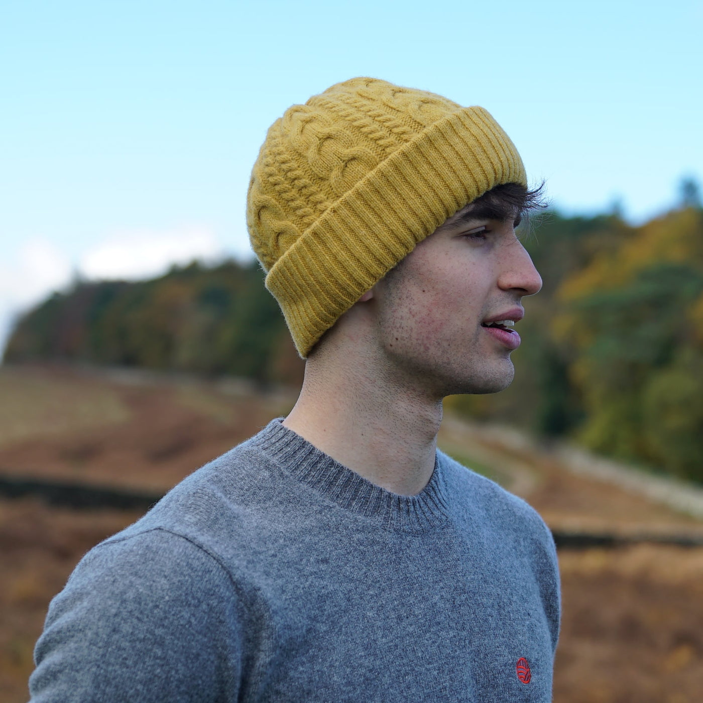Felted Merino Wool Beanie - Yellow