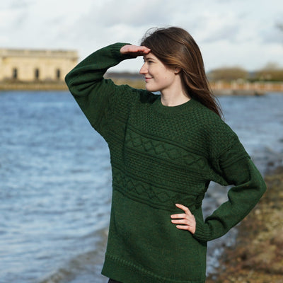British Wool Guernsey Jumper - Celtic Green
