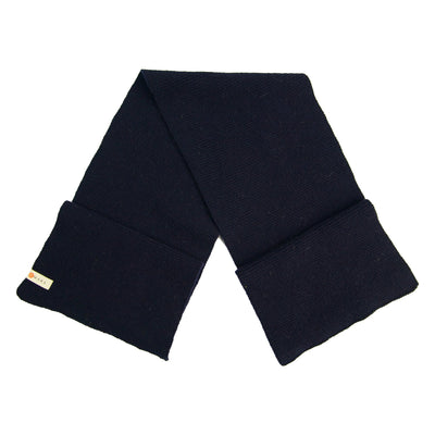 Lambswool Purl Scarf - Solid - Navy