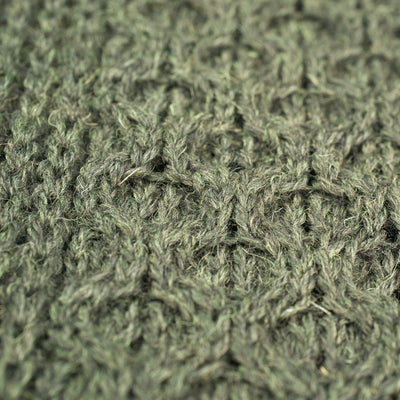 British Wool Long Honeycomb Scarf - Moss