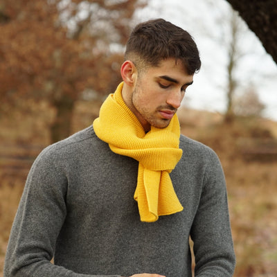 Lambswool Purl Scarf - Solid - Yellow