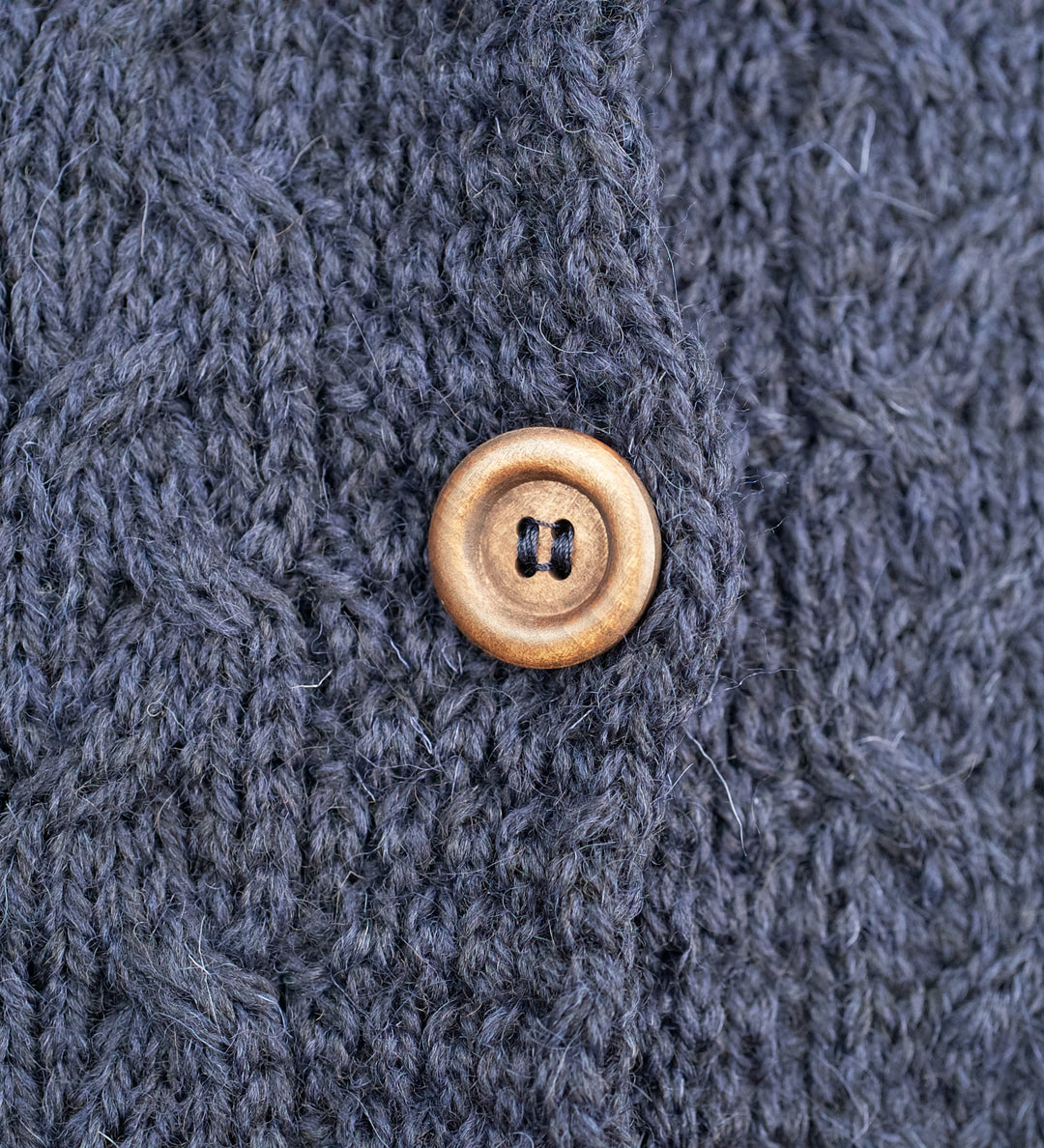 British Wool Two-Way Poncho - Navy – Mars Knitwear