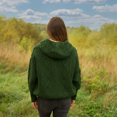 British Wool Hoodie - Nightingale - Celtic Green
